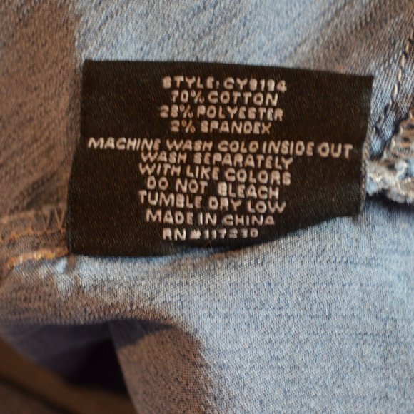 Sz M Chiqle Western Denim Shirt Dress with  Pearl Snaps - Picture 15 of 16